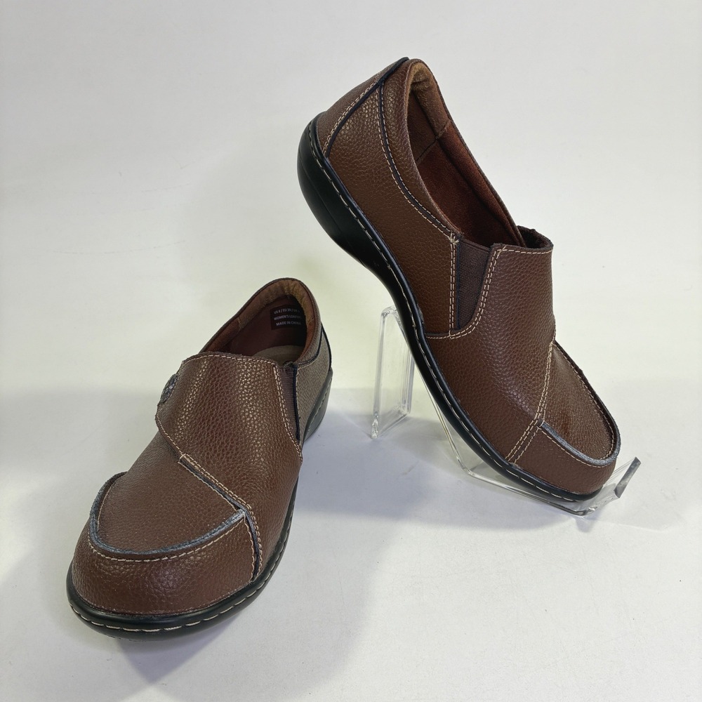 Geoeleph Womens Loafers Brown Pebbled Slip On Comfort Shoes Size 8 EU 39 UK 6